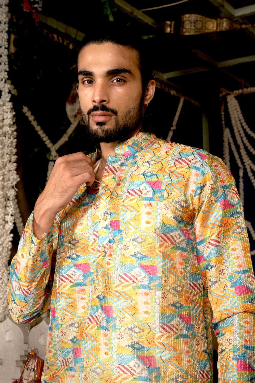 Multi Color Kurta Pajama Set For Men - Image 2